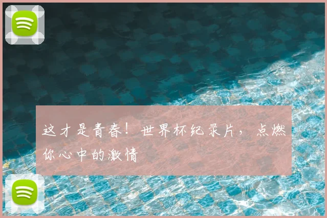 这才是青春！世界杯纪录片，点燃你心中的激情